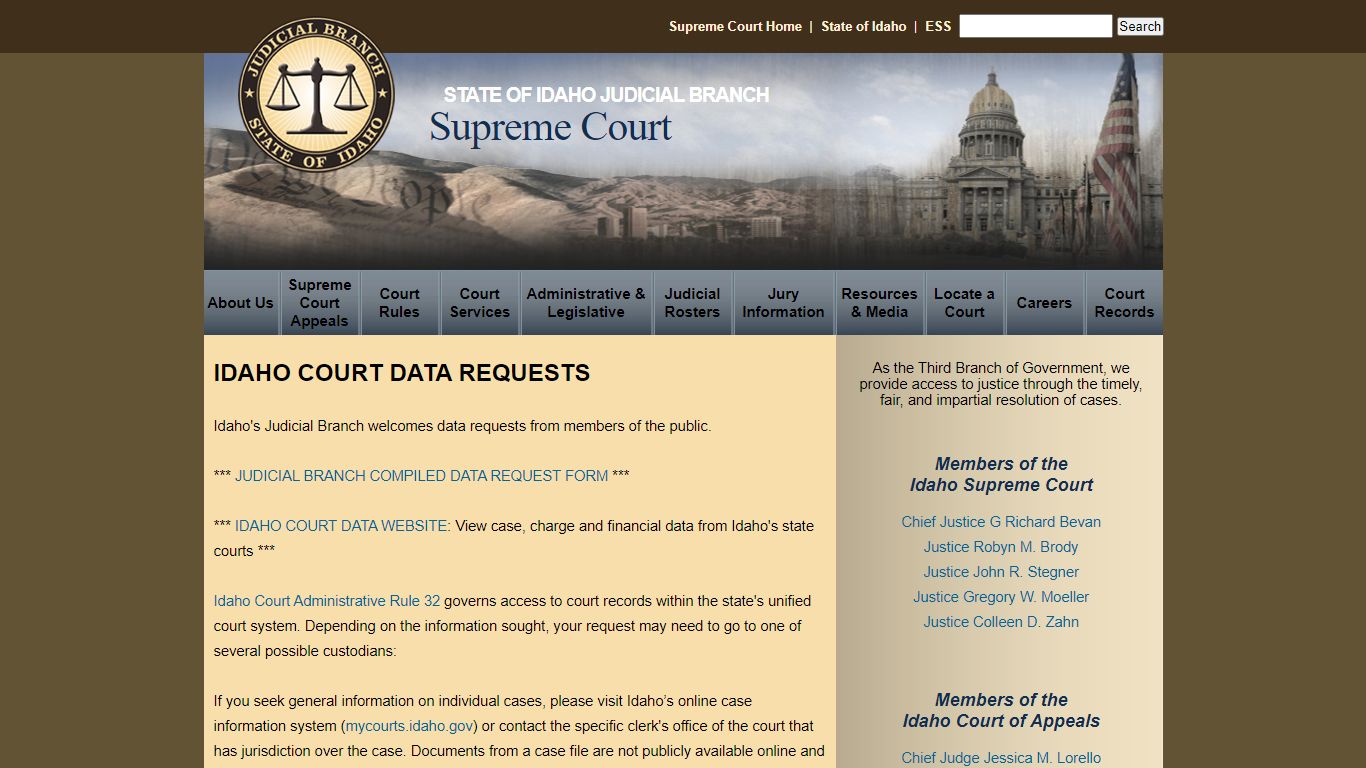 Idaho Courts Data Request | Supreme Court